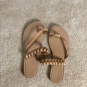 JCPenney Tan Braided Strap Sandals
